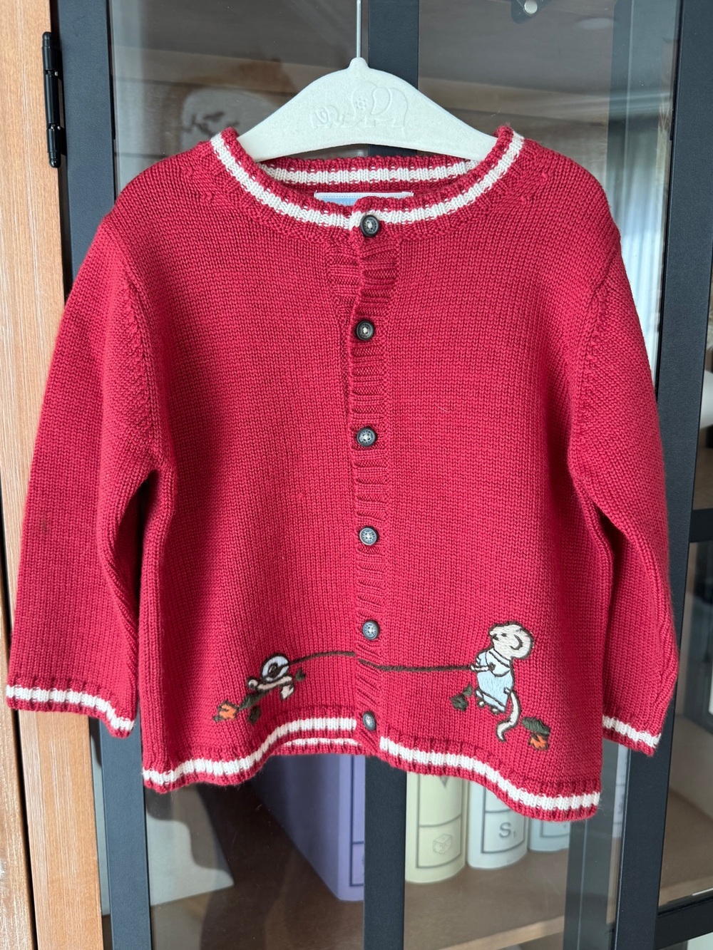 NWT Janie & Jack wool cardigan embroidered button down baby toddler mouse unisex